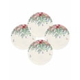 thumbnail image 7 of 15 Inch Round Placemats Set of 4, Watercolor Roses Non Slip Heat Insulation PP Table Mats, Spring Flowers Leaves Butterflies Light Beige Washable Place Mats for Kitchen Dining Party Table Decor, 7 of 7
