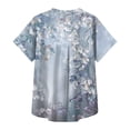 thumbnail image 6 of Button Down Shirt Women Cotton Short Sleeve Blouses V Neck Collared Button Up Summer Beach Tops, 6 of 7