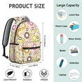 thumbnail image 6 of Donut Design Backpack - Fashionable & Sturdy School Backpack for Students & Adults, Roomy Laptop Compartment, Lightweight for Commute & Campus, Trendy Donut Graphics, Great Gift for Bakery Lovers, 6 of 6