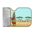thumbnail image 2 of Kdxio African Women in Mountain Landscape Print Windshield Sun Shade, Foldable Sun Blocker for Car,Truck,SUV Automotive Interior Sun Protection,Reflective Shade for Front Windshield(Small), 2 of 7
