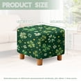 thumbnail image 3 of SCRAWLGOD St. Patrick's Day Shamrock Spot Print Dark Green Ottoman Slipcover, Thick Cube Footrest Sofa Slipcovers Non Slip Square Covers for Footstool with Stretch Bottom, 3 of 7