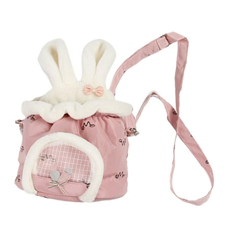 Hamster Shoulder Carrier Bag Outdoor Cute Rabbit Ear Hamster Sling Carrier for Small Animals