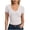 White, variant on Paguaki Womens V Neck Crop Tops Ribbed Knit Short Sleeve Slim Fit Solid Color Stretchy Casual Summer Blouses