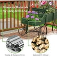 thumbnail image 4 of Wood Wagon Planter - Rustic Outdoor Garden Flower Cart with Wheels, Spacious Decorative Raised Bed for Backyard,  & Balcony, 4 of 7