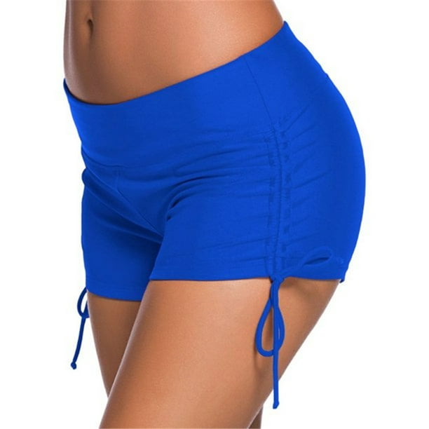 Soidarity Bañador de cintura baja con correa lateral de color liso para mujer Traje de baño Azul oscuro L Soidarity OD001260-21