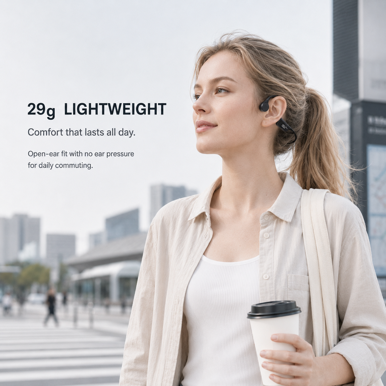 Geryst Bone Conduction Headphones Bluetooth 6.0 LED Display photo 4