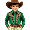 thumbnail image 4 of FINALGANG Boys Kids Point Collar Long Sleeve Dress Shirt With Gold Embroidery Casual Elegant Top For Toddlers Formal Events Daily Wear Cozy Top, 4 of 4