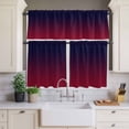 thumbnail image 2 of Purple Red Curtain Valances Set Gradient Kitchen Curtains 24&nbsp;inch Length Rod Pocket Valance and Tiers 3 Piece Set Small Bedroom Bathroom Laundry Decor, 2 of 9