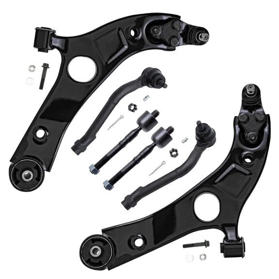 Detroit Axle - Front 6pc Control Arms Kit for Hyundai Sonata Azera Kia Optima Cadenza, 2 Lower Control Arms w/Ball Joints 4 Inner & Outer Tie Rods Replacement