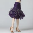 thumbnail image 2 of Whitewed 360 Degree Swing Midi Ballroom Latin Dance Practice Circle Skirts, 2 of 3