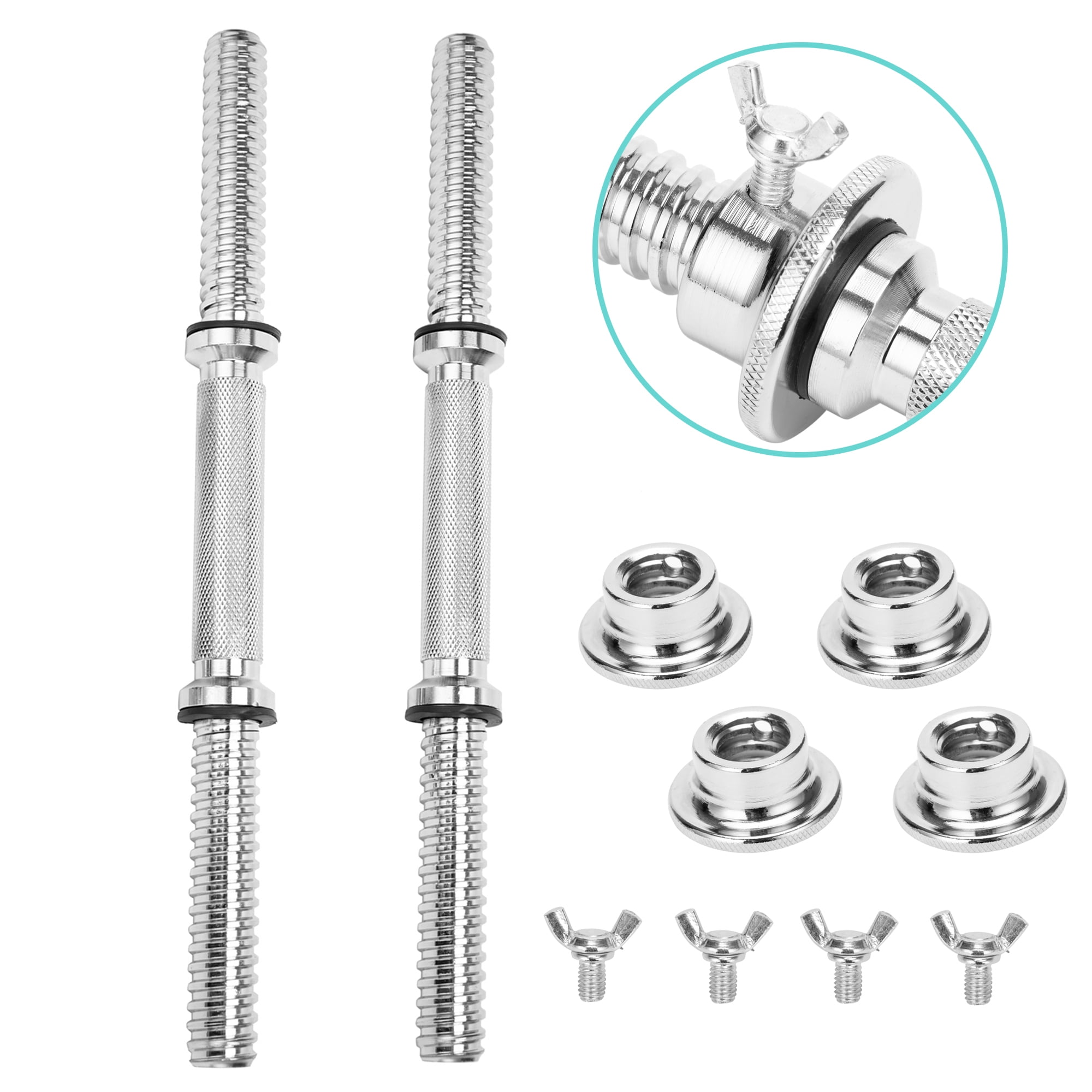 NK HOME 1 Pairs 17.77in/ 45cm Dumbbell Bars Chrome Dumbbell Handles