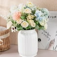 thumbnail image 4 of Artificial Mixed Flower Realistic Pan Weaving Tea Rose Chrysanthemum Silk Fake Bouquet for Wedding, 4 of 8