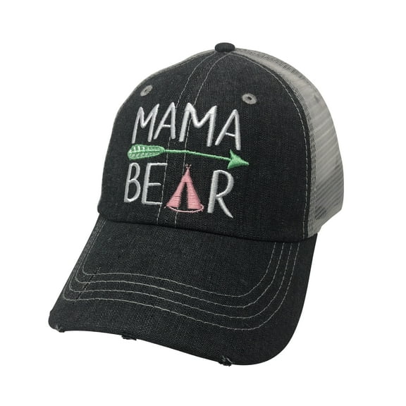 Mama Bear Embroidered Baseball Hat Mesh Trucker Style Hat Cap Mothers Day Pregnancy Announcement