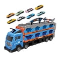 thumbnail image 4 of Hauler-Juego de vehículos de lanzamiento, juego de camiones transportadores de coches, camiones de juguete coleccionables para niños, niñas y niños , azul con 8 coches, 4 of 8
