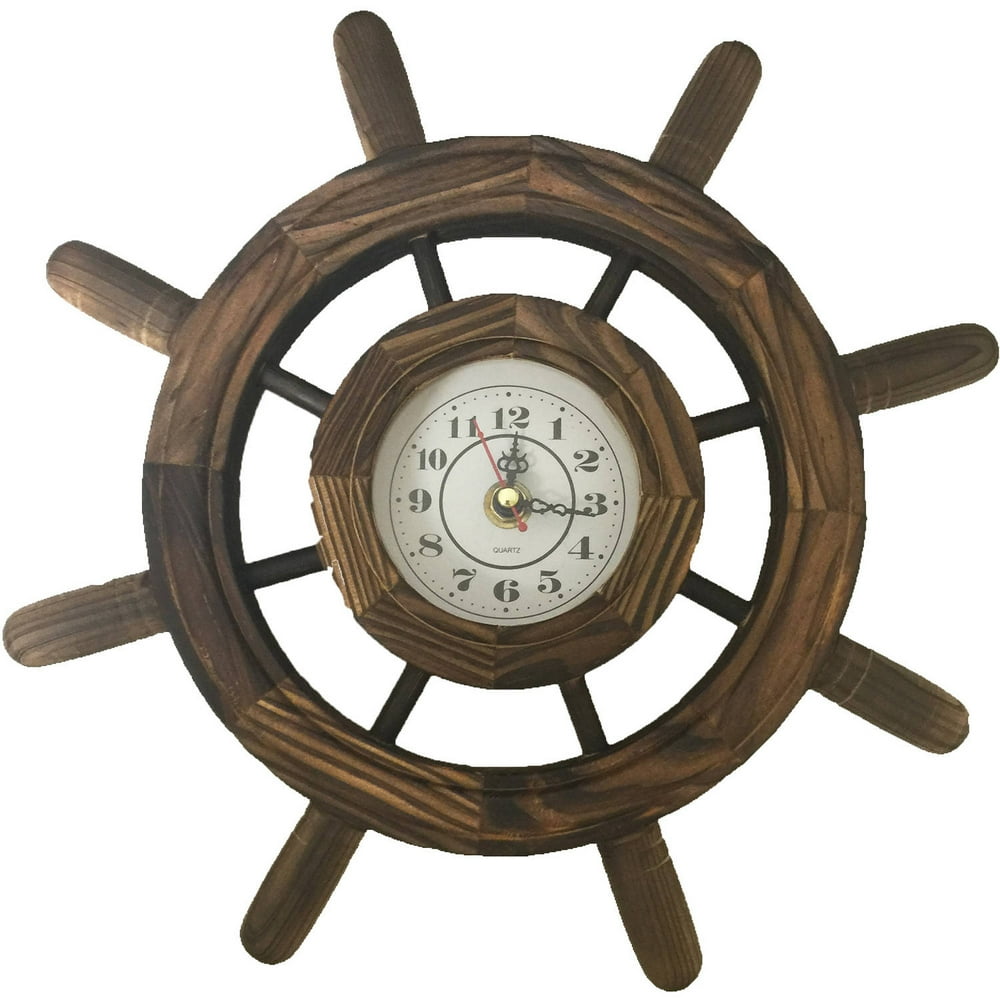 Steering Wheel Wooden Clock