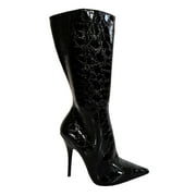 Black Crock Embossed Patent Leather Boots - Aldo - Runway Catalog
