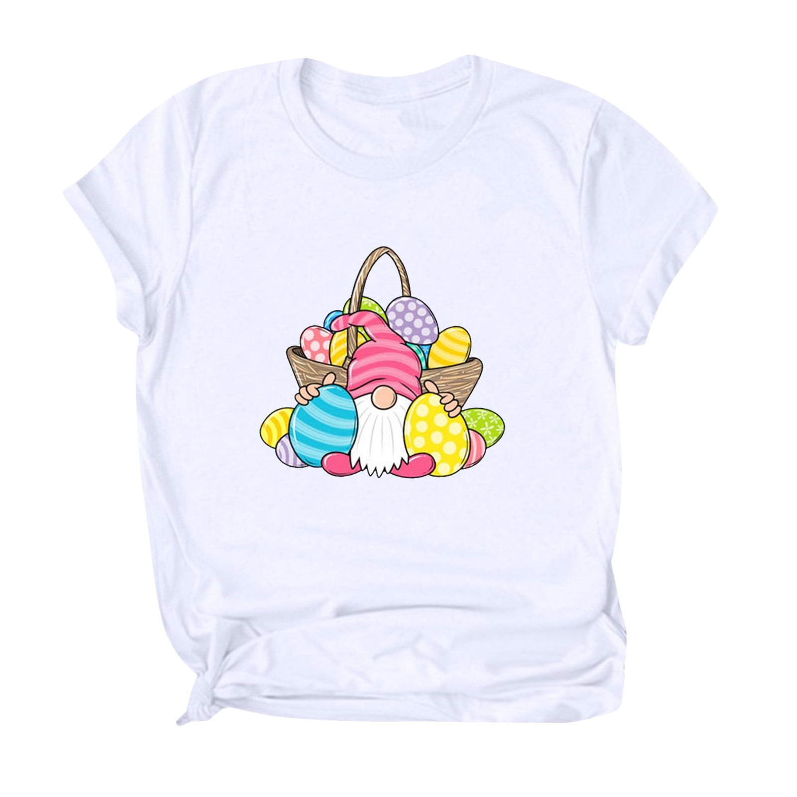 Women's Easter T-Shirt - Fashionable Round Neck Short Sleeve Easter Print Tee