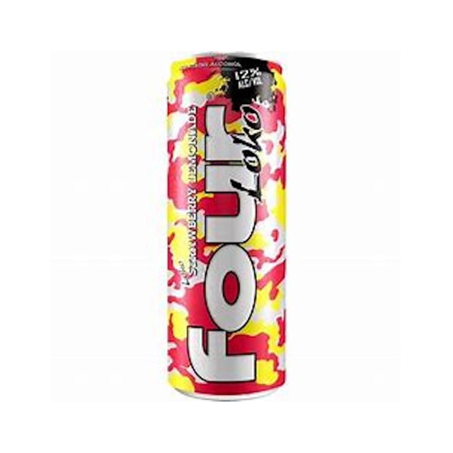 Pack de 24 Bebida alcohólica fresa limón Four Loko de 473ml Four Loko Fresa limón