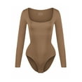 thumbnail image 7 of SAYFUT Women's Sexy Square Neck Bodysuit Long Sleeve Slimming Body Suit Tops Lined Shirt Tops, 7 of 7