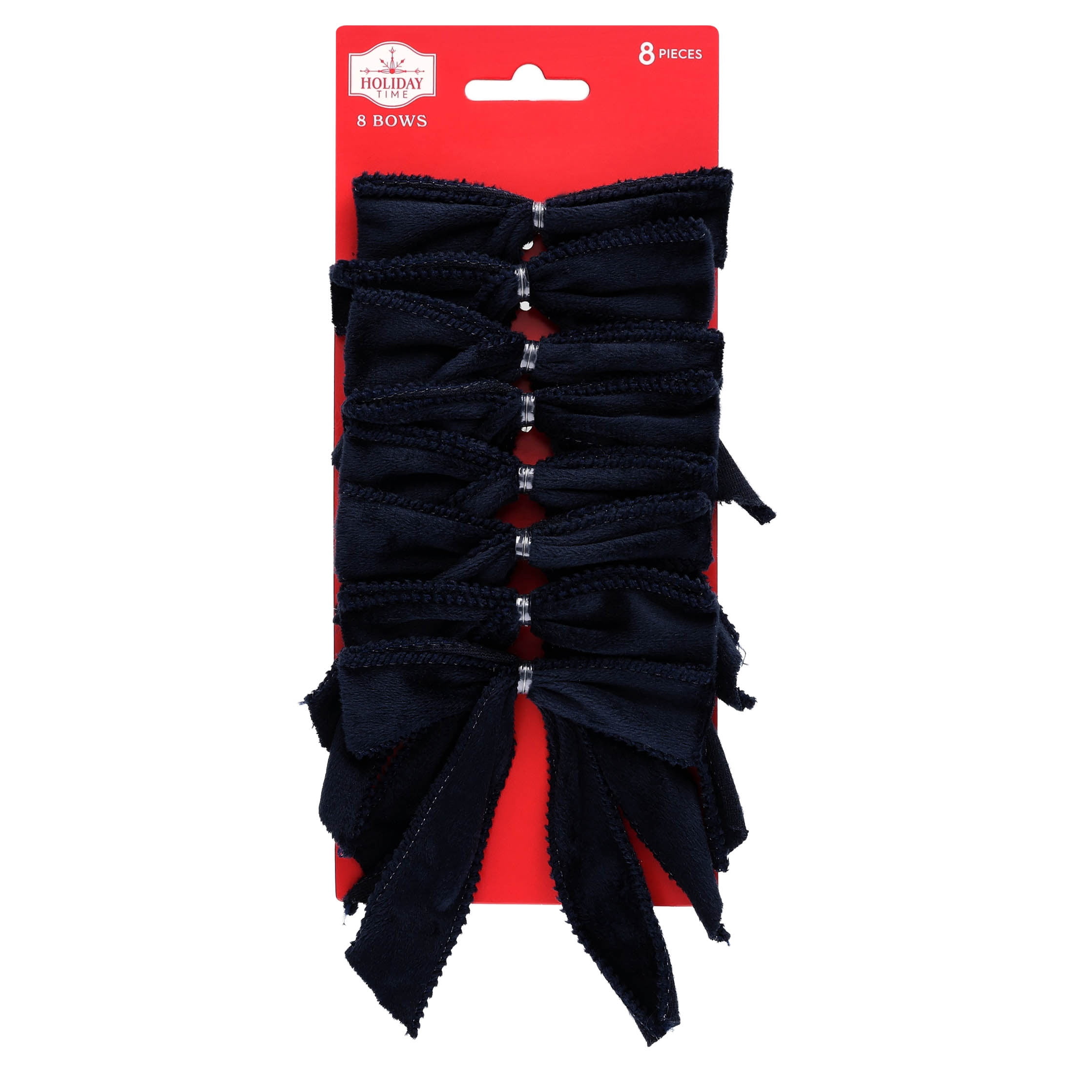 Navy Blue Mini Decorative Christmas Bows, 4", 8 Count, by Holiday Time