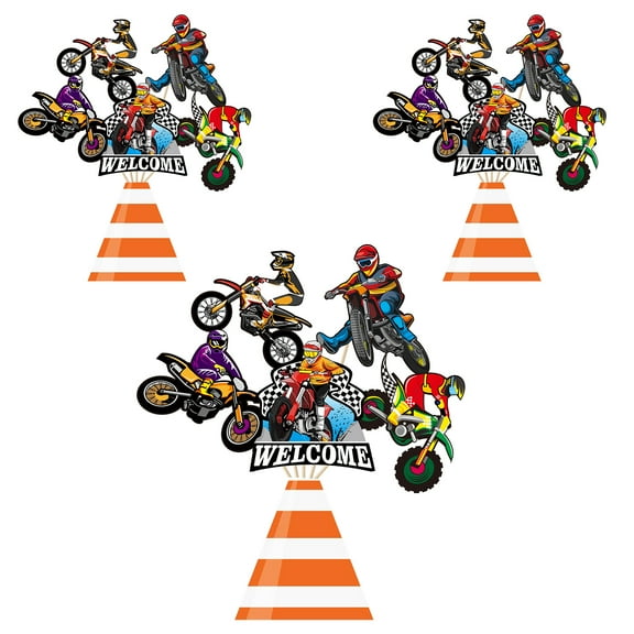 GROBRO7 30Pcs Off-Road Motorbike Desktop Ornaments for Boys Birthday Party Racing Theme Party Decor Supplies, 10 Styles