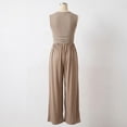 thumbnail image 4 of Jumpsuits for Women Dressy Casual Sleeveless Crewneck Wide Leg Rompers Jumpers Vacation Summer Khaki L, 4 of 4