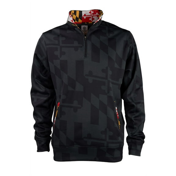 Maryland Flag Adult Quarter-Zip Pullover - Blackout Flag Color