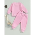 thumbnail image 6 of GXFC Baby Boys Girl Fall Outfits Set Clothes 6M 1T 2T 3T Toddler Boys Long Sleeve Letter Print Sweatshirt and Pants 2 Piece Casual Autumn Clothing for Kids Boys, 6 of 9
