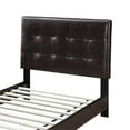 thumbnail image 4 of Poundex Twin Faux Leather Bed Frame with Slats, Brown, 4 of 9