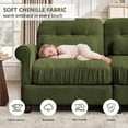 thumbnail image 5 of Hvoonc 98" Modular Sectional Sofa for Living Room, L Shaped Couch with Ottoman Chaise, Chenille Upholstery, Green, 5 of 9