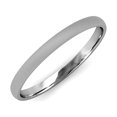 thumbnail image 2 of Glass Finish 2mm Plain Domed Wedding Band in 14K White Gold.Size 14.50, 2 of 6