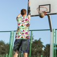 thumbnail image 5 of Naloa Paisley Basketball Jersey Reversible Men's Mesh Athletic Sports Shirts Training Practice S-4XLMedium, 5 of 6