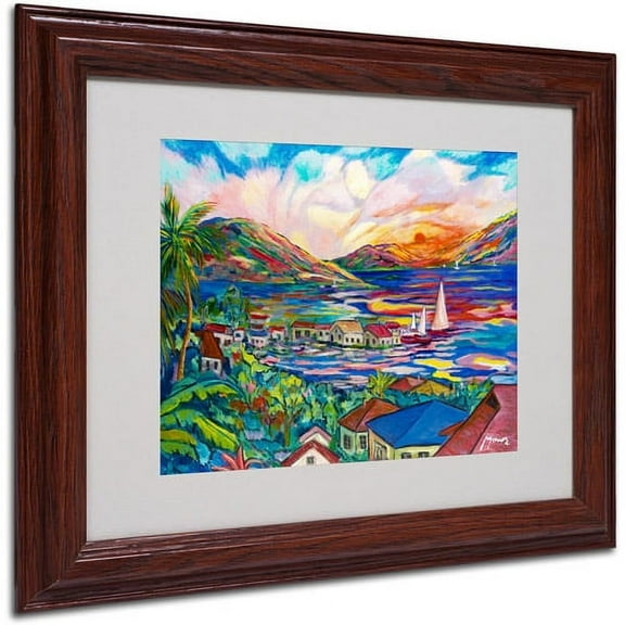 Trademark Fine Art "Sunset" Canvas Art by Manor Shadian, Wood Frame