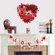 thumbnail image 1 of Decoración del hogar, decoración de la habitación, decoración de la pared Corona de San Valentín de 15 pulgadas con lazo y corazón para puerta de entrada, decoración del día de San Valentín, suministr, 1 of 7