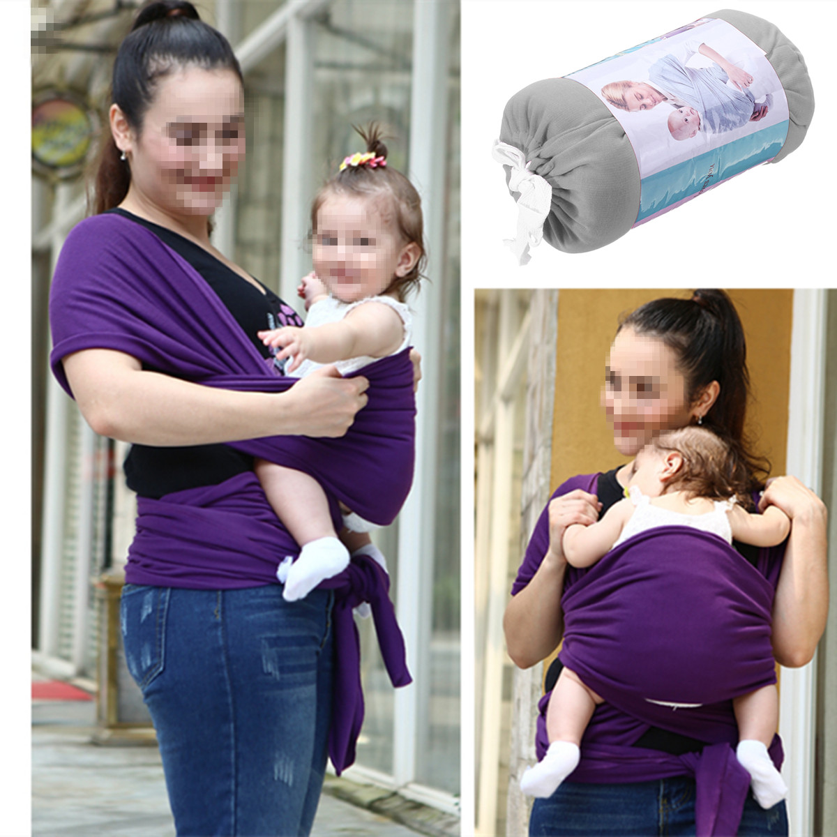 Baby Wrap Carrier Allin1 Stretchy Baby Wraps Ergonomic Baby Sling