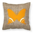 thumbnail image 2 of Carolines Treasures BB1034-BL-OR-PW1818 Butterfly Burlap and Orange   Canvas Fabric Decorative Pillow BB1034 18H x18W, 2 of 2