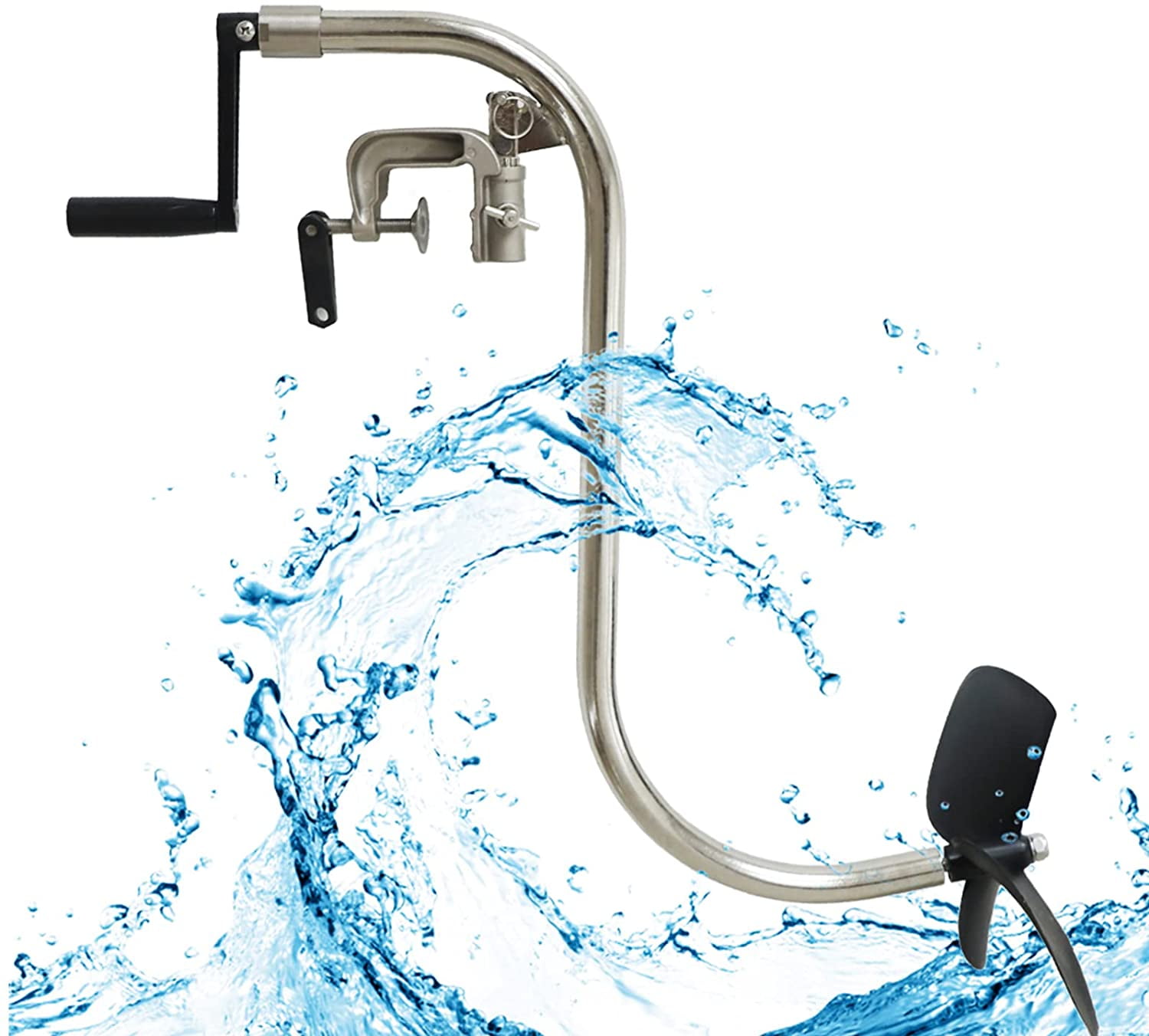 ANQIDI Hand Crank Propeller Outboard Motor Trolling Motor for Rubber