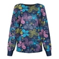 thumbnail image 1 of Blusa de uniforme de trabajo para mujer con estampado de cuello redondo y manga larga a la moda para mujer Fridja  fksj2409, 1 of 4
