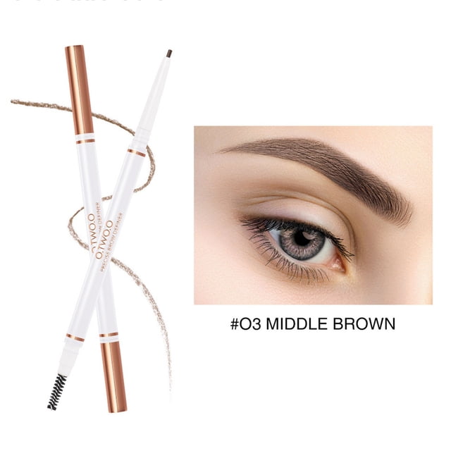 Crayon à Sourcils Double Tête Ultra Fin Imperméable Résistant à la Transpiration Longue Durée Naturel Sans Quatre Couleurs Crayon à Sourcils Beauté, Crayon à Sourcils pour Femmes