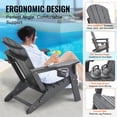 thumbnail image 4 of VEVOR Adirondack Chair Plastic Set of 2 All-Weather Folding Fire Pit Gray, 4 of 9