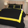 thumbnail image 4 of DNG Creations 1 Piece Full Black And Yellow Border Line Pattern Duvet Cover - 100% Egyptian Cotton, 800 Thread Count ( California King ), 4 of 5