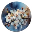 thumbnail image 2 of Designart "Apple Tree Artistry White Blue III" Floral Apple Tree Metal Round Wall Art, 2 of 5