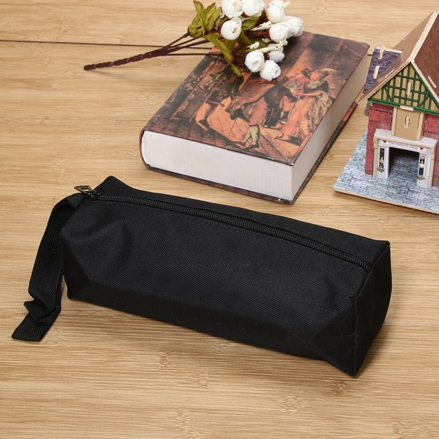 Bolsa de herramientas de almacenamiento impermeable para piezas pequeñas de metal con asa (negro)