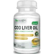 Burpless Cod Liver Oil Supplement | 100 Ct | Omega 3 Fish Oil | EPA & DHA | Vitamins A & D | DR MARTIN'S NUTRITION