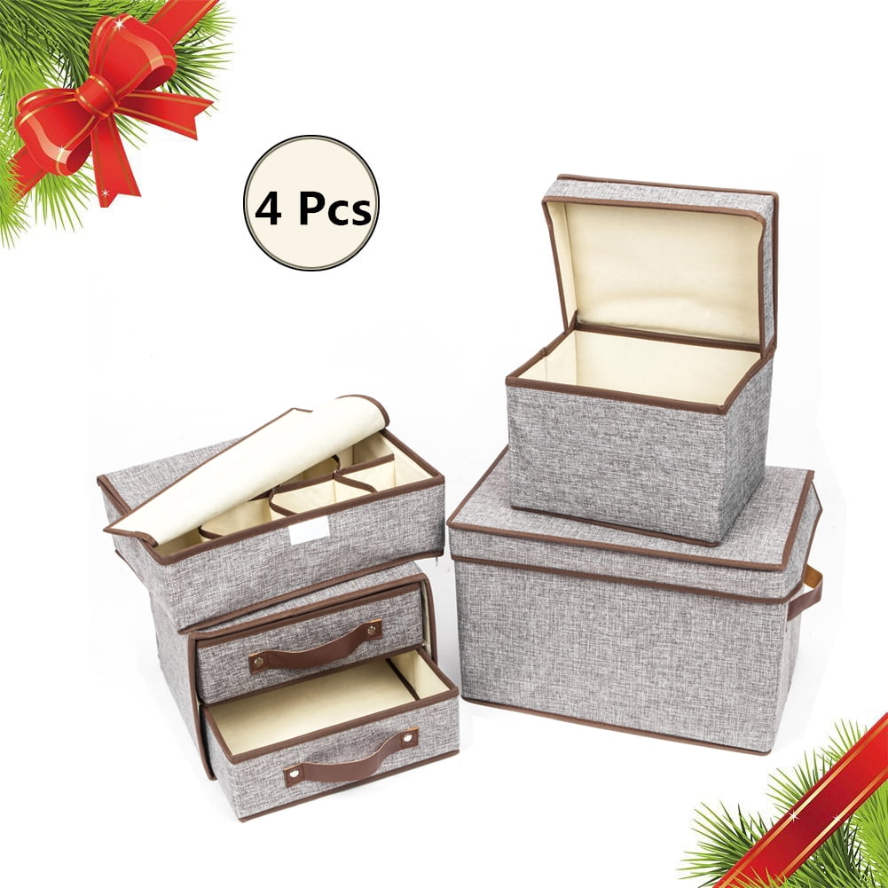 Zimtown Set of 4 Foldable Storage Boxes, Closet Organizers, Under Bed