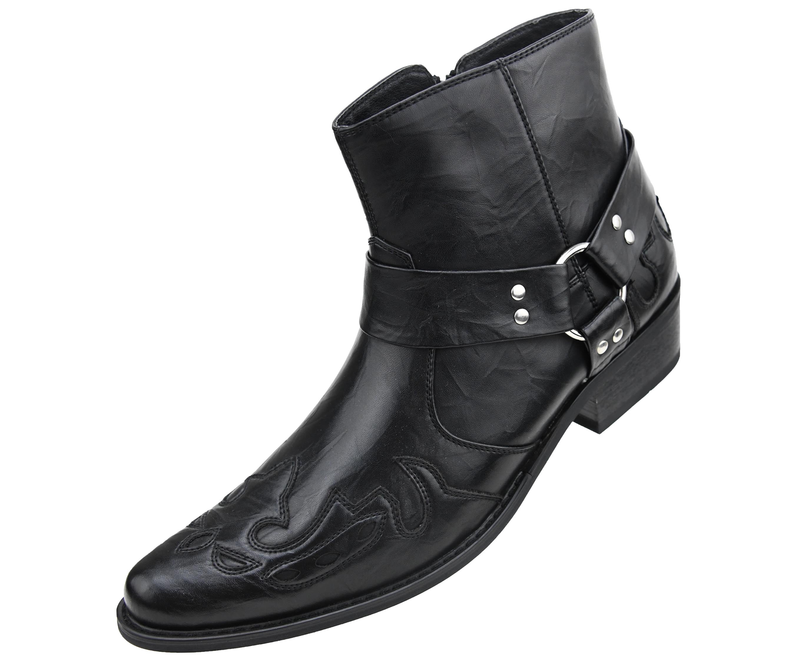 Men's Cowboy Southern Rebel Pair Boot Chain Black Strap Shoe Bracelet 
