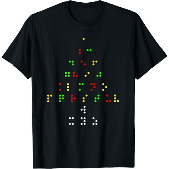 Holiday Gift For The Blind Christmas Tree Braille Language T-Shirt