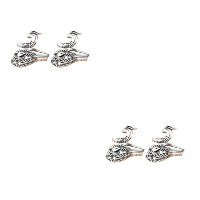 ZLight Knitting Ring Animal Jewelry Gifts Opening Rings Guide Crocheting DIY Daily Sewing Supplies Wedding Using Silver NJ135 2Set