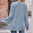 thumbnail image 4 of Annhoo Women's Fall Tops Trendy Pleated Puff Long Sleeve Crewneck Shirts Loose Vacation Lounge Tunics, 4 of 6