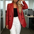 thumbnail image 5 of Drovellove Plus Size Women's Long Sleeve Faux Leather Moto Jacket | Quilted Biker Blazer for Commute, Office, or Night Out, 5 of 5